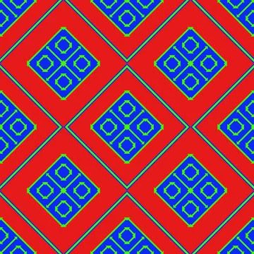 Red blue asian geometric pattern Stock Illustration