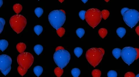 Red blue balloons with alpha Stock Footage 14798206