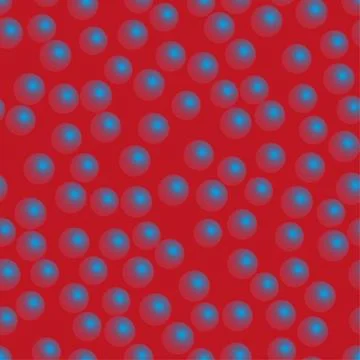 Red Blue Balls Seamless Pattern on Red Background Stock Illustration