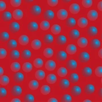 Red Blue Balls Seamless Pattern on Red Background Stock Illustration