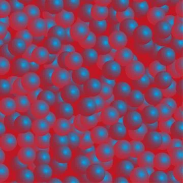 Red Blue Balls Seamless Pattern on Red Background Иллюстрация
