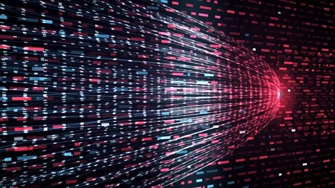 Red blue big data compression funnel bitstream vanishing point seamless loop Stock-Footage 344659208