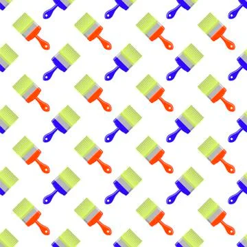 Red Blue Brushes Seamless Pattern Stock Illustration