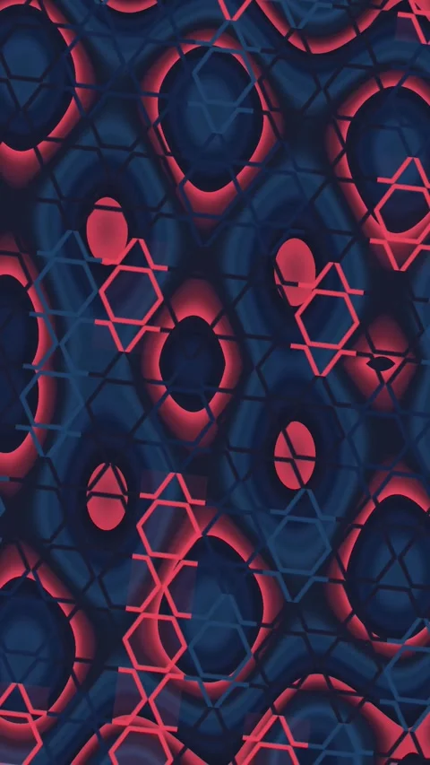 Red Blue Cell Network Loop Organic Honeycomb Abstract Motion Background Stock Footage 342986217