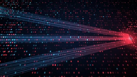 Red blue cloud data routing registers wavefront tilted plane seamless loop Stock-Footage 344661157