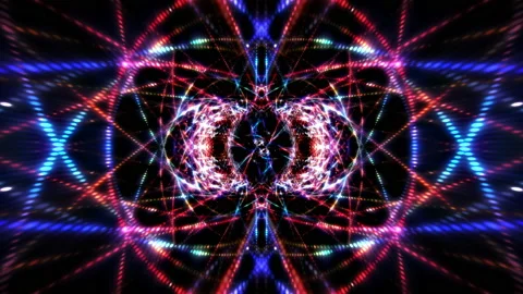 Red blue digital glittering particles glowing light loop Video stock 155052773