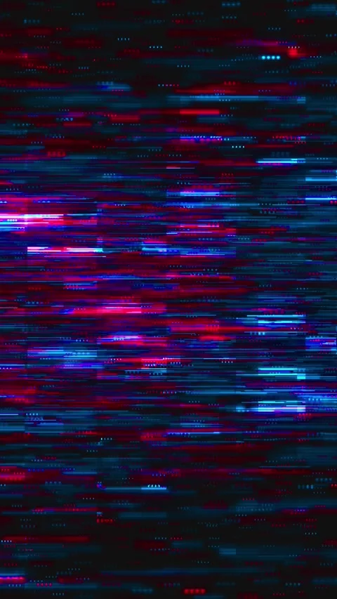 Red blue digital speed lines fast horizontal light trails, glitch blocks, high e Stock Footage 340479502