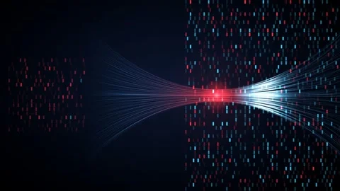 Red blue encrypted data hourglass bars signal wavefront seamless loop Stock-Footage 344661550