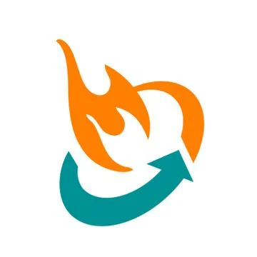 Red blue fire flames logo vector design icons elements Illustrazione stock