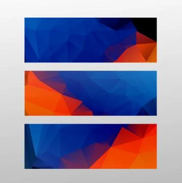 Red blue flyer set Stock Illustration