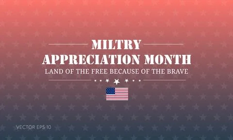 Red to Blue Gradient Poster with Patriotic Message and Flag Stock Illustration