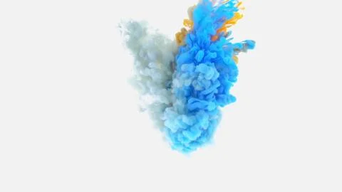 Red, blue, gray ink streams are connected in the center. Colorful abstract Stock Illustration