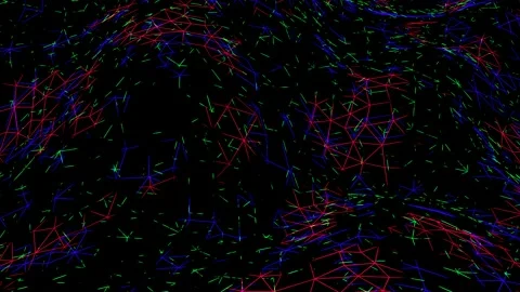 Red-blue-green blinking moving grid on a black background. abstraction looped an Stock Footage 166391874