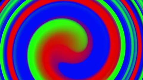 Red blue green gradient concentric circles create a vibrant pattern Stock-Footage 296698381