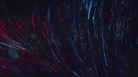 Red Blue green High Density Macro Trails Particles isolated on Black Background Video stock 192783505