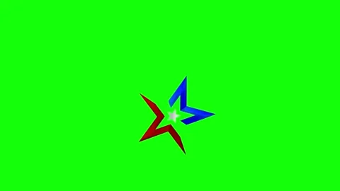 Red, Blue, Green Star and Screen on Green Screen Background Horizontal 16:9 Video stock 339444423