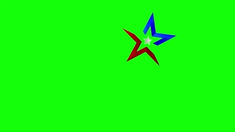 Red, Blue, Green Star and Screen on Green Screen Background Horizontal 16:9 Stock Footage 339444430