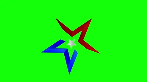 Red, Blue, Green Star and Screen on Green Screen Background Horizontal 16:9 Stock Footage 339444476