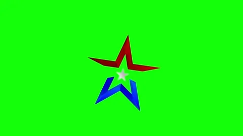 Red, Blue, Green Star and Screen on Green Screen Background Horizontal 16:9 Stock Footage 339444489