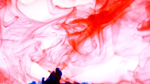 Red Blue Ink in Water Stock Footage 74603687