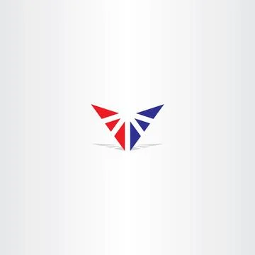 Red blue letter v triangle logo Illustrazione stock