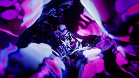 Red-blue liquid flowing in weightlessness. Infinitely looped animation. Vídeos de archivo 185401154