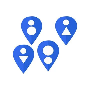 Red blue marker with a white do on Stock Illustration