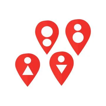 Red blue marker with a white do on it Stock Illustration