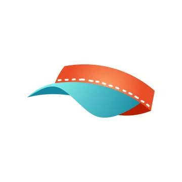 Red blue men golf cap, professional sport equipment Stock Illustration