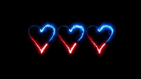 Red Blue Neon Heart Loop Animation Stock Footage 293076857