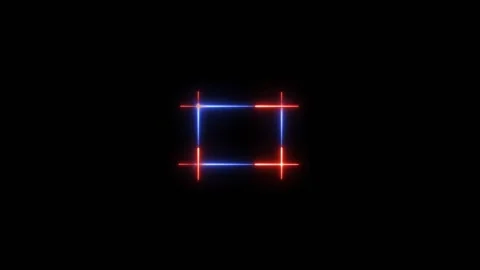 Red Blue Neon Laser Frame Animation with Flashing Glow 4K Seamless Loop Vidéo 335471763