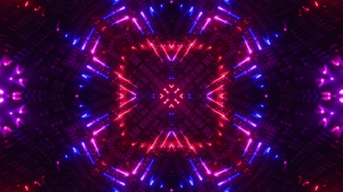 Red Blue Neon Motion Background Vj Loop. Infinitely looped animation. Vídeo Stock 189855478