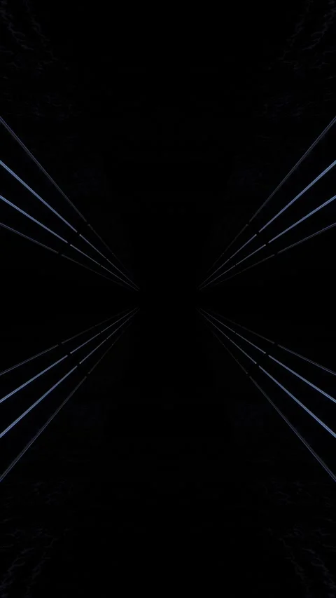 Red blue neon tunnel background with parallel light beams, black center depth, r Stock Footage 340553981