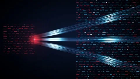 Red blue network data split channel signal wavefront seamless loop Vídeos de archivo 344662418