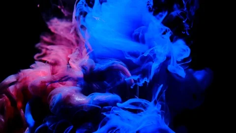 Red blue paint black background Stock Footage 108088133