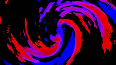 Red-Blue Rotating Spiral on a Black Background 스톡 동영상 131332901