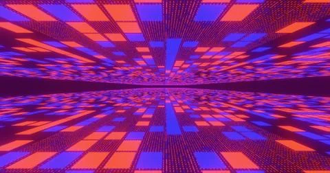 Red blue sci-fi tunnel Stock Illustration