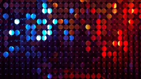 Red blue sequins sparkling reflective background. Abstract glitter wall moving Stock Footage 114424670