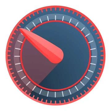 Red blue speedometer icon, cartoon style Stock Illustration