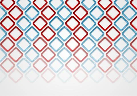 Red blue squares abstract tech pattern background 스톡 일러스트