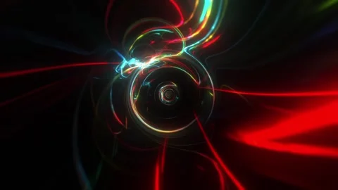 Red Blue Strand Tunnel VJ Loop Stock Footage 330007003