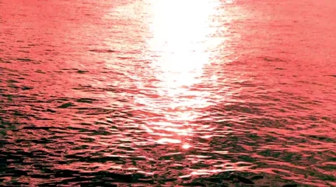 Red blue Sunset At The River Stock Footage 66112636