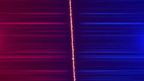 Red blue versus lightning background bright electric divider, neon speed lines, Stock Footage 340412110