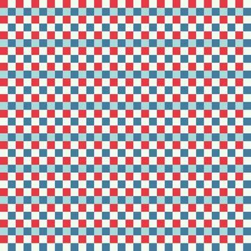 Red Blue White Seamless Small French Checkered Pattern. Little Colorful Fabri Stock Illustration
