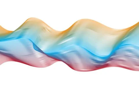 Red Blue Yellow Wave  Abstract Gradient Flow with Smooth Motion and White B.. 库存插图