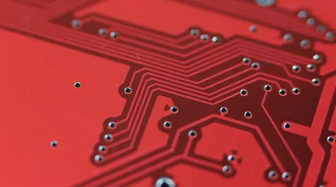 Red Board Circuit Pattern Details Internet Concept Link Connection Network Macro Stock Footage 44353969
