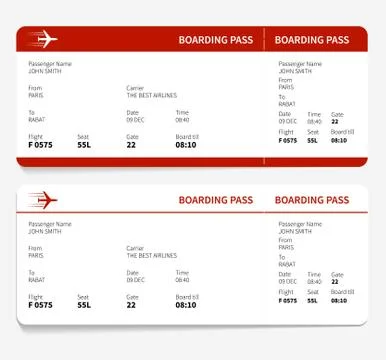 Red boarding pass Stock-Illustration