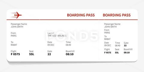 Red boarding pass Stock Illustration