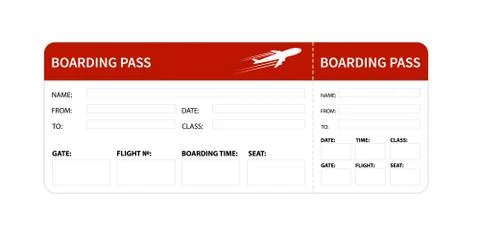 Red boarding pass Stock Illustration