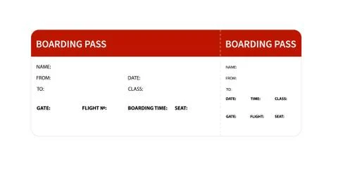 Red boarding pass Stock Illustration